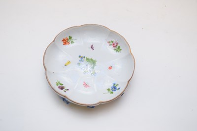 Lot 97a - Meissen style lobed saucer decorated with...