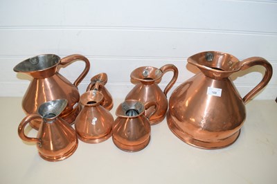 Lot 160 - SEVEN VARIOUS COPPER HAYSTACK MEASURES FROM 1...