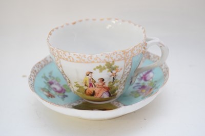 Lot 102 - Continental porcelain cup and saucer decorated...