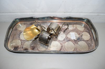 Lot 187A - SILVER PLATED SERVING TRAY AND FURTHER ITEMS