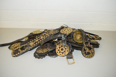 Lot 210 - COLLECTION OF HORSE BRASSES ON LEATHER BACKING