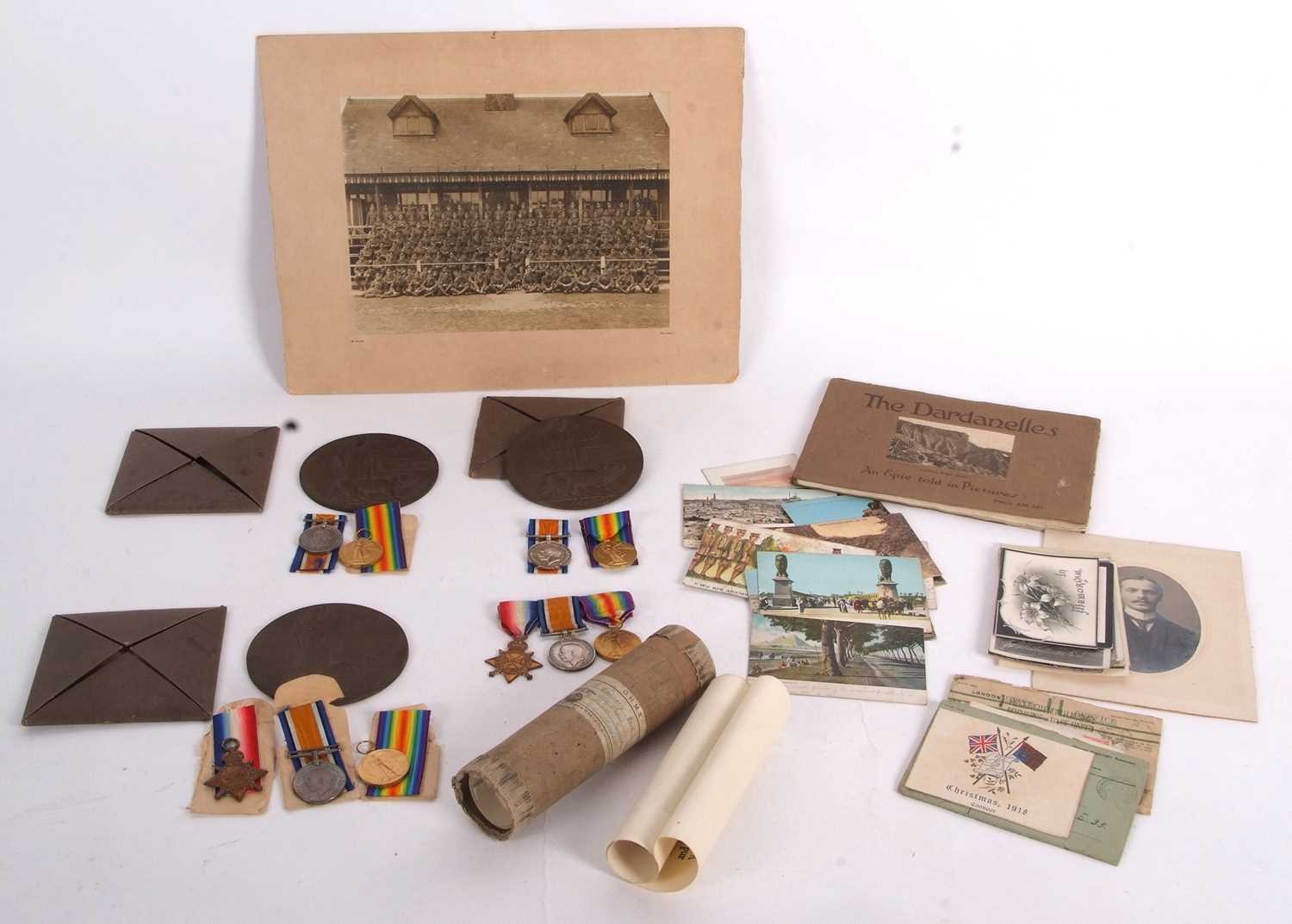 Lot 3 - Three Family First World war casualty medal...
