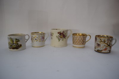 Lot 105 - Group of five English porcelain coffee cans...