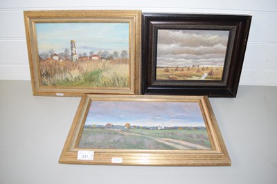 Lot 231 - MIXED LOT COMPRISING THREE CONTEMPORARY OIL...