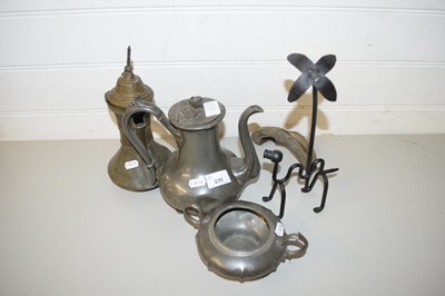 Lot 235 - MIXED LOT: PEWTER COFFEE POT ETC