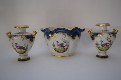 Lot 106 - Pair of Spode Copeland vases with exotic birds...
