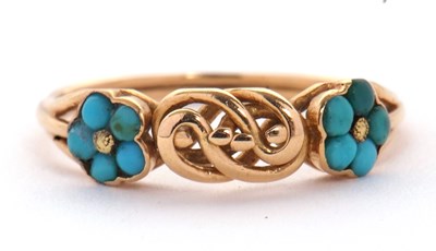 Lot 50 - An Art Nouveau style turquoise ring, set with...