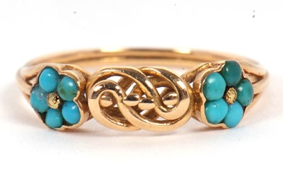 Lot 50 - An Art Nouveau style turquoise ring, set with...