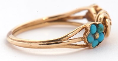Lot 50 - An Art Nouveau style turquoise ring, set with...