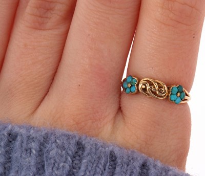 Lot 50 - An Art Nouveau style turquoise ring, set with...