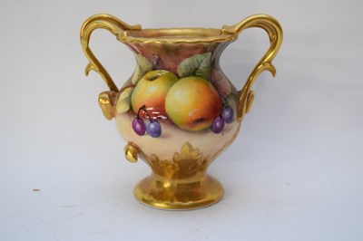 Lot 110 - Coalport vase with gilt handles painted with...