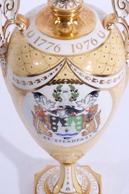Lot 103 - Royal Crown Derby St Leger vase No 15...