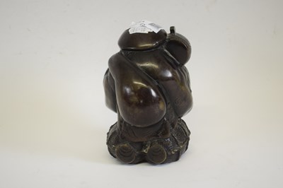 Lot 26 - Heavy bronze figure of a Chinese deity, 14cm high