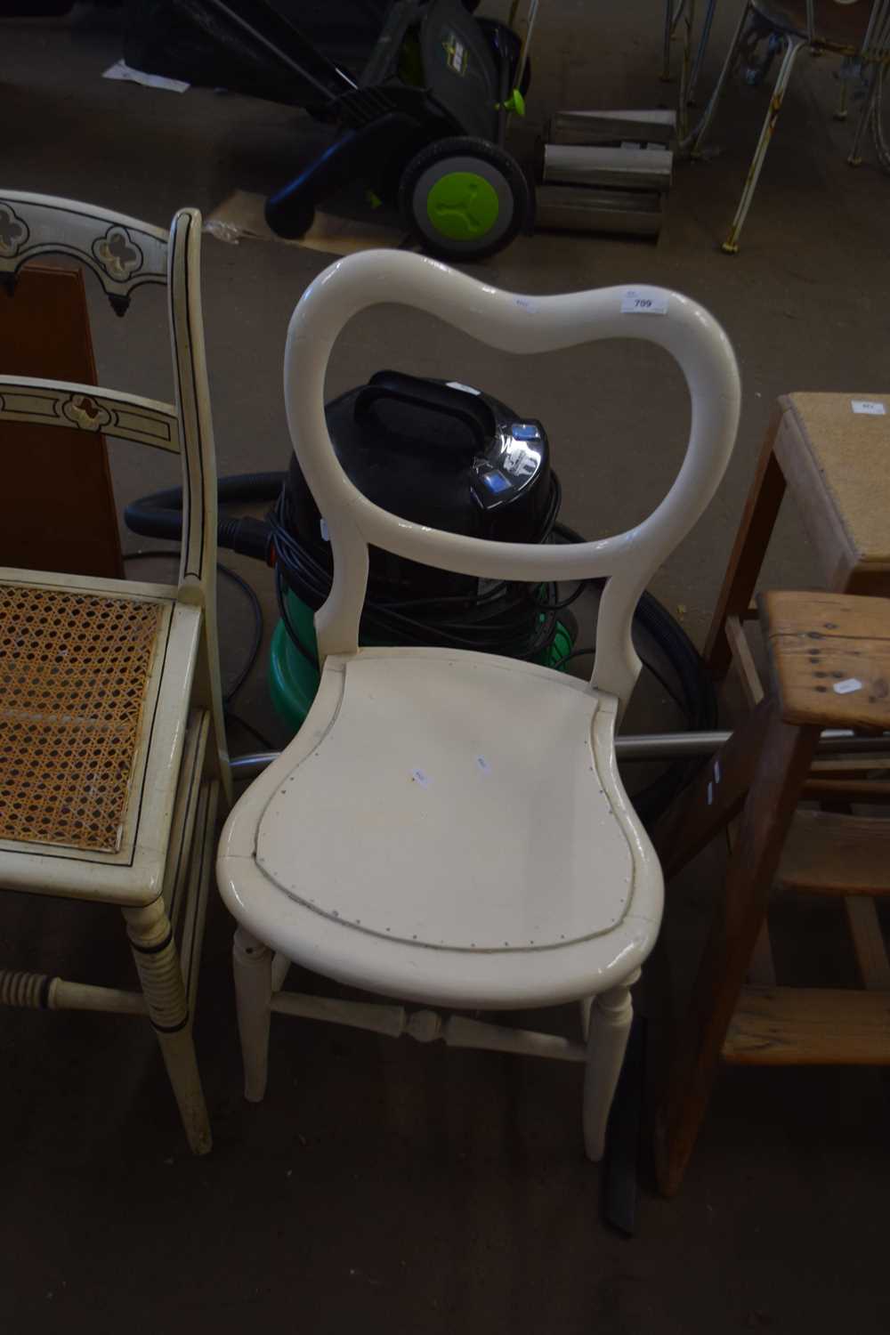 Lot 709 - Painted Victorian balloon back chair