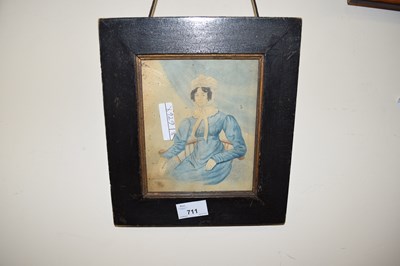 Lot 711 - 19TH CENTURY SCHOOL STUDY OF A SEATED LADY,...