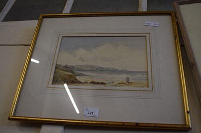 Lot 721 - E J BARRETT, FIGURES ON A BEACH, WATERCOLOUR, F/G