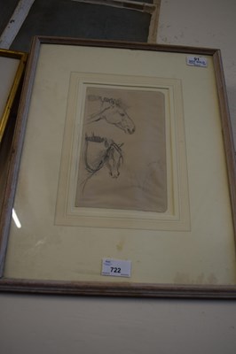 Lot 722 - PENCIL SKETCH, HORSE STUDIES