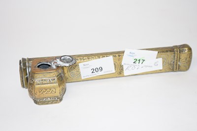 Lot 309 - An Islamic brass scribes case with Islamic...