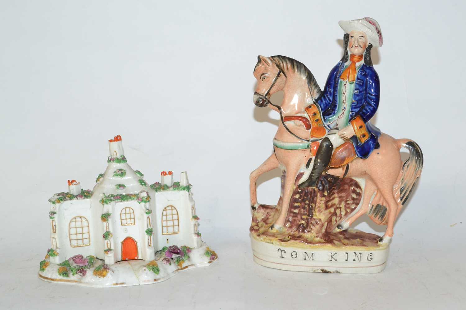 Lot 279 - A Staffordshire model of Tom King together...