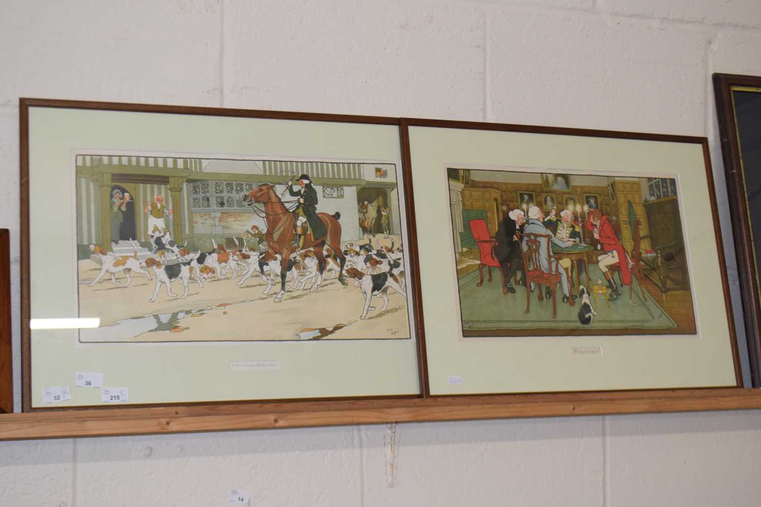 Lot 36 - Cecil Aldin, two coloured print A Hunt Morning...