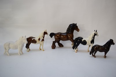 Lot 121 - Group of five smaller size Beswick ponies...