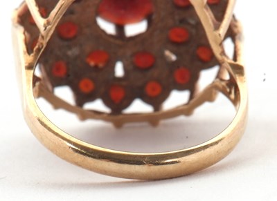 Lot 20 - A 9ct garnet cluster ring, set throughout with...