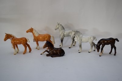 Lot 123 - Group of six Beswick ponies including a...