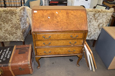 Lot 798 - WALNUT VENEERED THREE DRAWER BUREAU