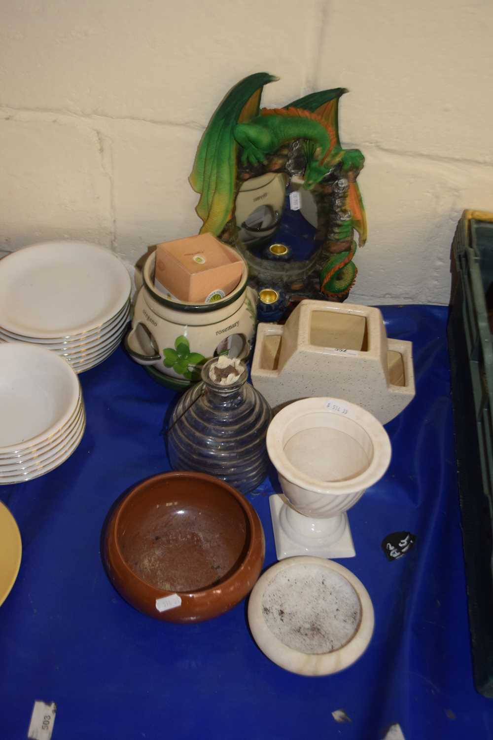 Lot 552 - Mixed lot - various vases, dragon mirror and...