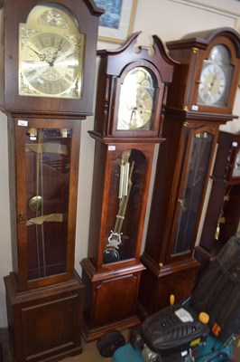 Lot 695 - Reproduction grandmother clock, the face...