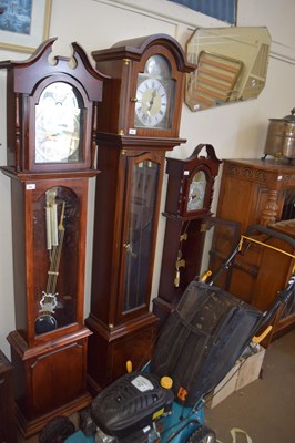 Lot 696 - Reproduction grandmother clock, the face...