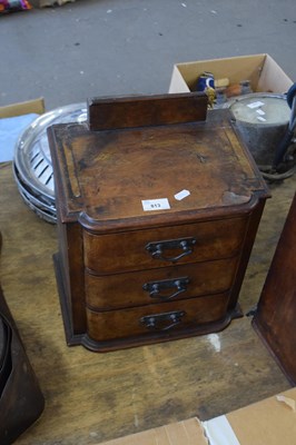 Lot 813 - Small Victorian three drawer table top cabinet