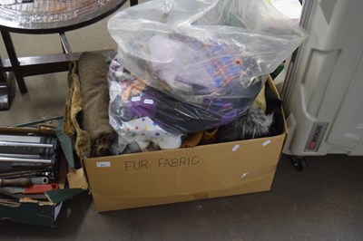 Lot 831 - Box of fake fur fabric and others