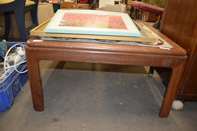 Lot 830 - TEAK FRAMED RETRO TILE TOP COFFEE TABLE