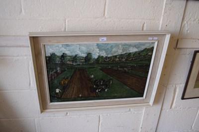 Lot 855 - Oil on board study, The Ploughing Match'