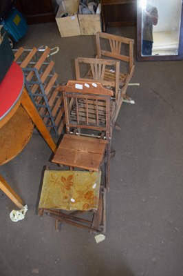 Lot 717 - Mixed lot - three vintage folding small chairs...