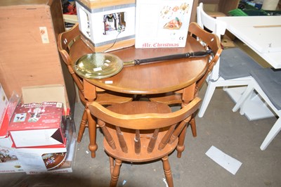 Lot 728 - Modern oak finish kitchen table and chairs
