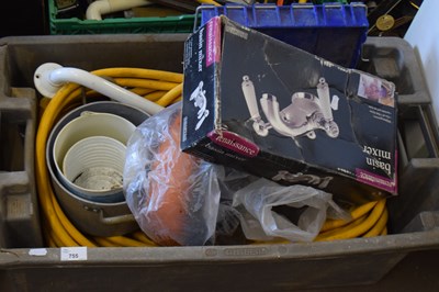 Lot 755 - Box of mixer tap, hose pipe and other items