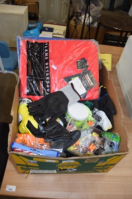 Lot 769 - Box of mixed work gloves, work wear etc