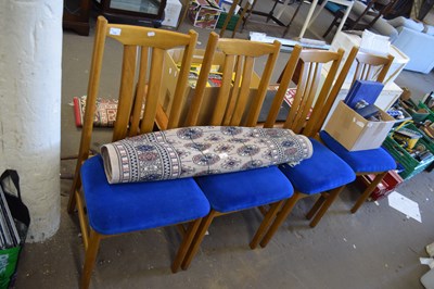 Lot 784 - Set of four retro dining chairs