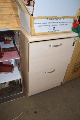 Lot 840 - MODERN LIGHT WOOD EFFECT TWO DRAWER OFFICE...