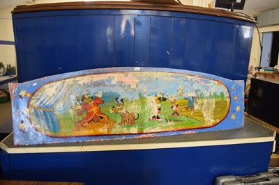 Lot 866 - Two painted metal panels, one decorated with...