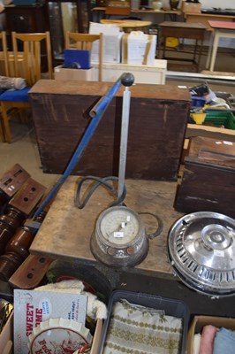 Lot 844 - Vintage hand air pump with gauge