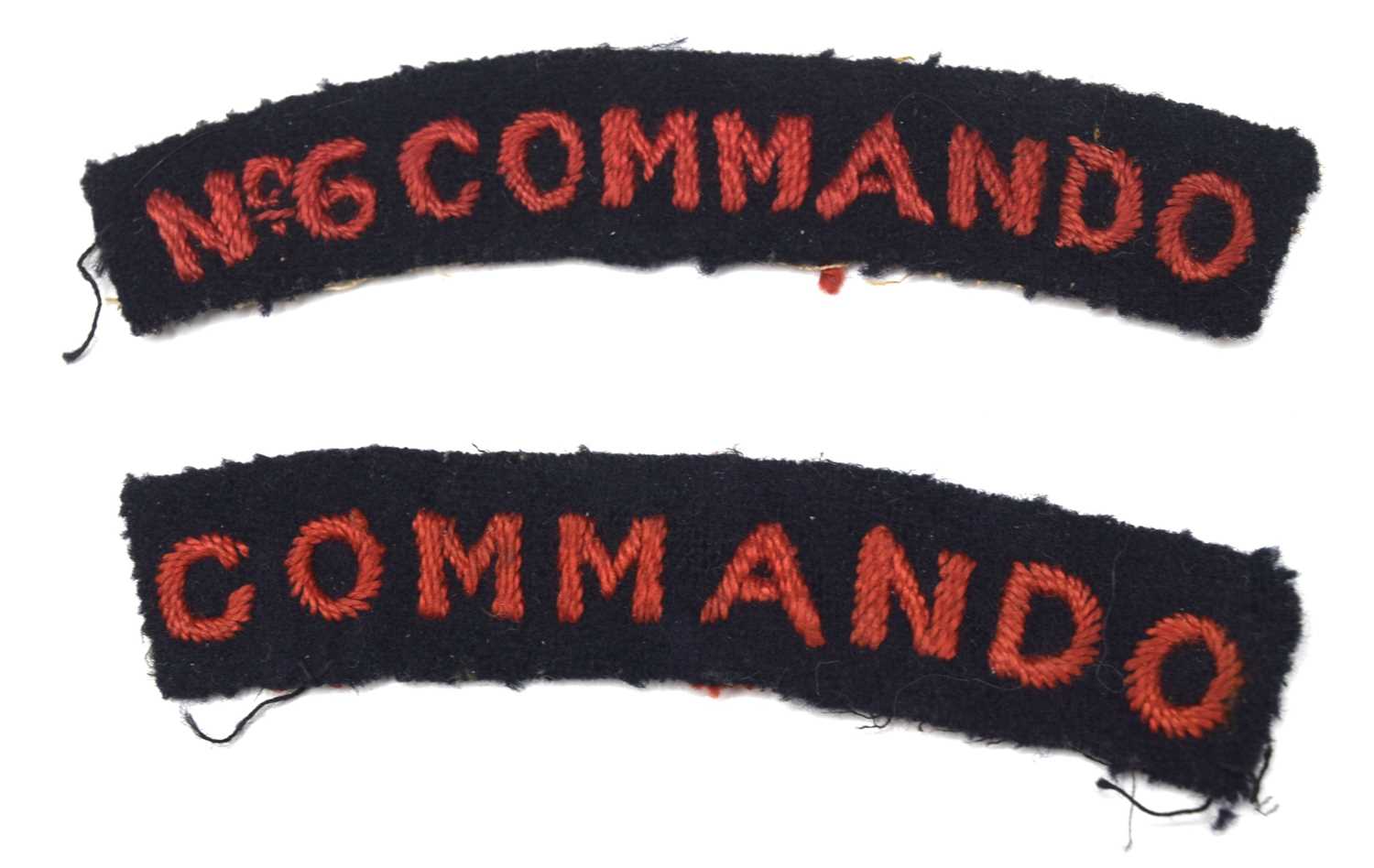Lot 47 - Second World War No.6 Commando cloth shoulder...
