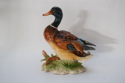 Lot 129 - Continental porcelain model of a mallard duck
