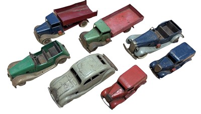 Lot 275 - Seven tinplate Triang Minic vehicles [playworn]
