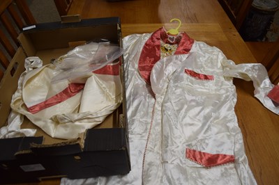 Lot 413 - SILK WORK PYJAMAS AND DRESSING GOWN AND...