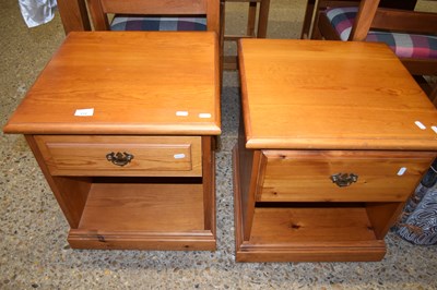 Lot 414 - PAIR OF PINE BEDSIDE CABINETS