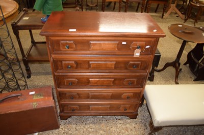 Lot 419 - MODERN DARK WOOD FIVE DRAWER CHEST