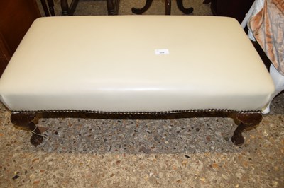 Lot 420 - RECTANGULAR CABRIOLE LEGGED STOOL